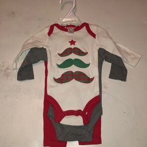 Modern Baby- Christmas mustache onesie